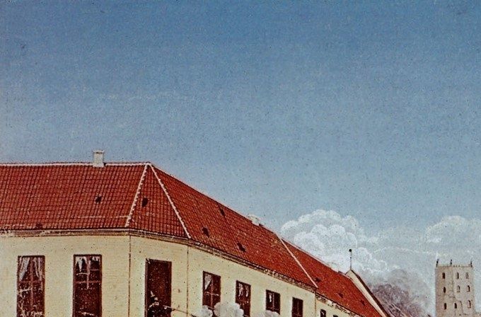 Kampen inde i byen ved Østergade og Helligkorsgade.
